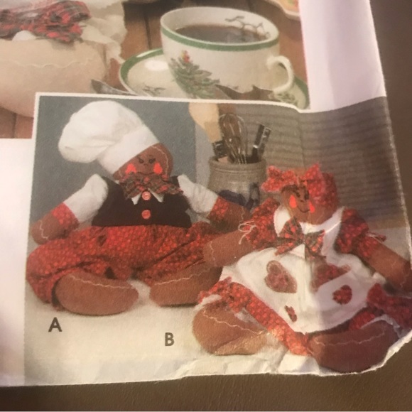 Vtg Gingerbread People Body and Clothes 16" New 2001 Simplicity 9880 - Picture 5 of 8